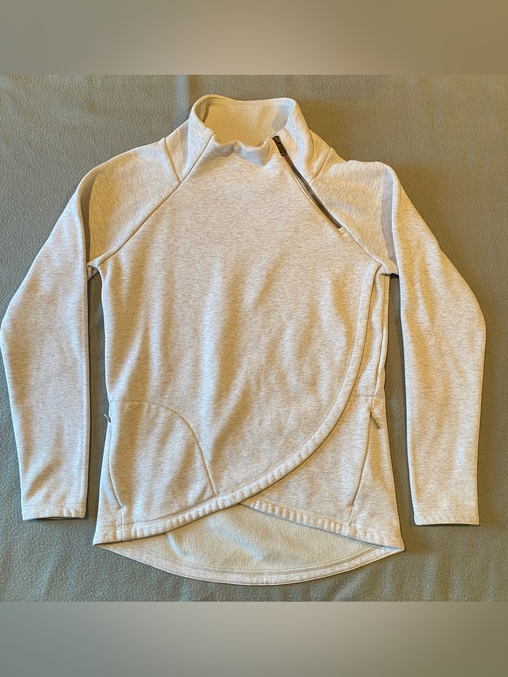Athleta Cozy Karma Asym Pullover Faux Wrap Sweatshirt Size Small